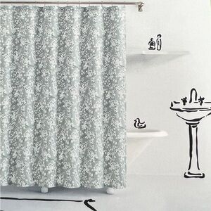 Kate Spade Lilac Flower Gray Floral Shower Curtains 71x72 inches